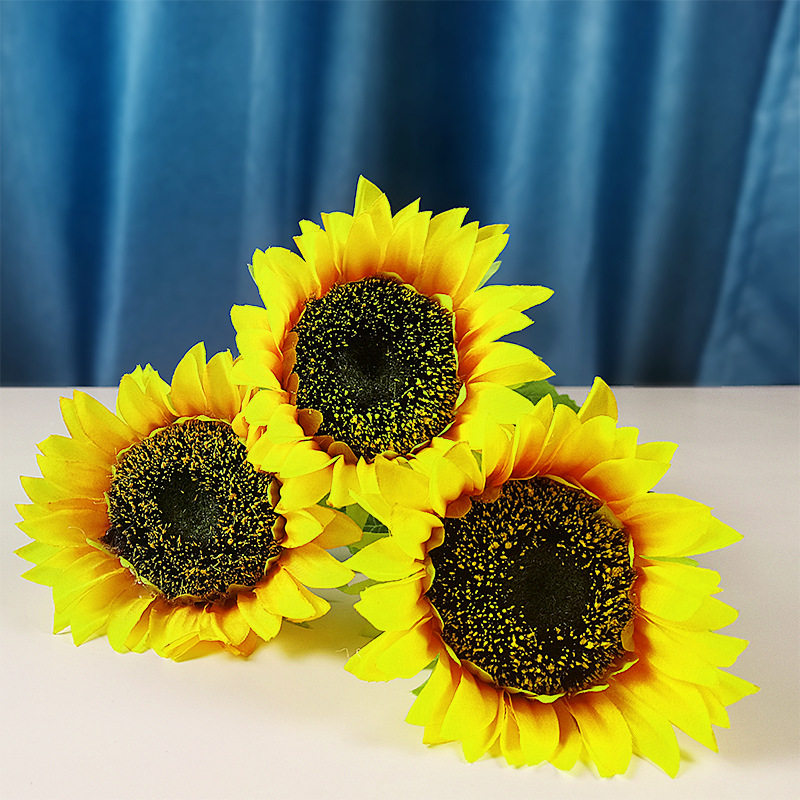 Flower SUNFLOWER Pastoral Style Wedding Decoration Photography Props Home Display Window Decorative Fake Flower Whole