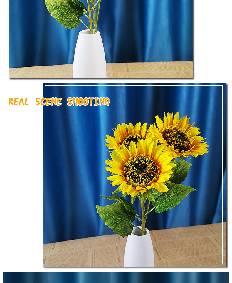 Flower SUNFLOWER Pastoral Style Wedding Decoration Photography Props Home Display Window Decorative Fake Flower Whole Flower SUNFLOWER Pastoral Style Wedding Decoration Photography Props Home Display Window Decorative Fake Flower Whole