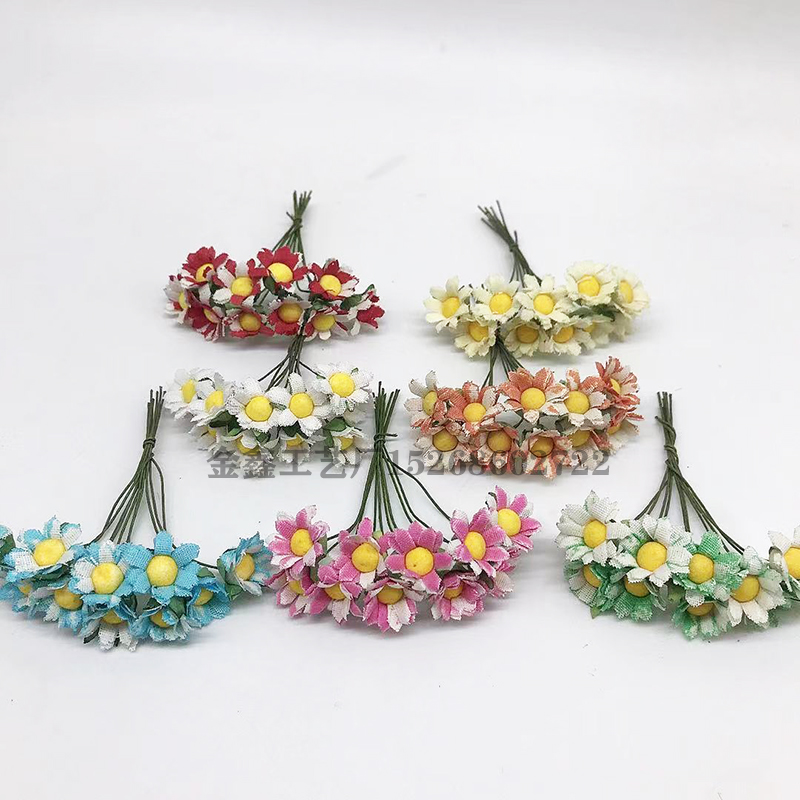 Silk Daisy Artificial Flower Bouquet Multicolor Daisy Wedding Flower Decoration Scrapbooking Fake Rose Flower