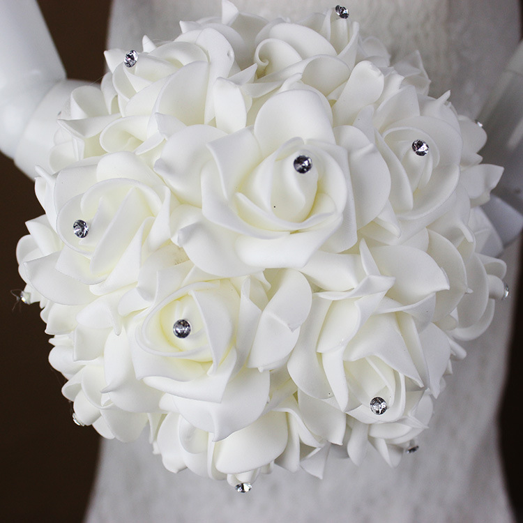 Xf09 Bridal Bouquet Wholesale Wedding Foam Simulation Bouquet Wedding Flower Factory in Stock Cross-Border Supply Xf09 Bridal Bouquet Wholesale Wedding Foam Simulation Bouquet Wedding Flower Factory in Stock Cross-Border Supply