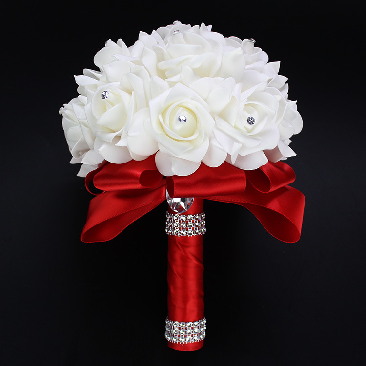 Xf09 Bridal Bouquet Wholesale Wedding Foam Simulation Bouquet Wedding Flower Factory in Stock Cross-Border Supply Xf09 Bridal Bouquet Wholesale Wedding Foam Simulation Bouquet Wedding Flower Factory in Stock Cross-Border Supply