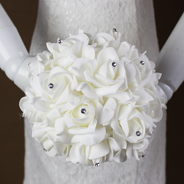 Xf09 Bridal Bouquet Wholesale Wedding Foam Simulation Bouquet Wedding Flower Factory in Stock Cross-Border Supply Xf09 Bridal Bouquet Wholesale Wedding Foam Simulation Bouquet Wedding Flower Factory in Stock Cross-Border Supply