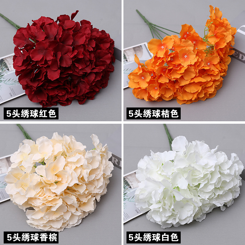 Simulated Pincushion Wedding Flower Silk Flower Bridal Bouquet Prop Decoration Fake Flower Wedding Road Lead Hydrangea