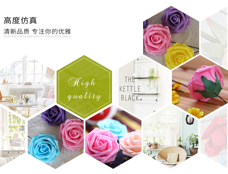 Factory Wholesale 8cm Artificial PE Rose Foamflower Wedding Flower Arch Bridal Bouquet Wedding Candies Box Floral Ball Bouquet