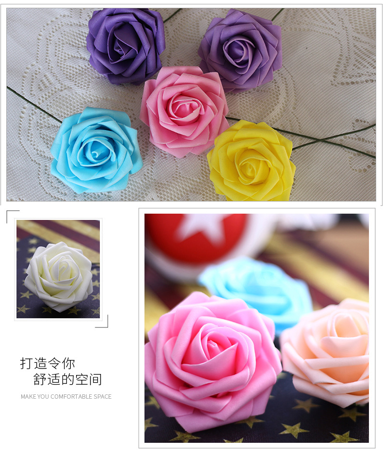 Factory Wholesale 8cm Artificial PE Rose Foamflower Wedding Flower Arch Bridal Bouquet Wedding Candies Box Floral Ball Bouquet