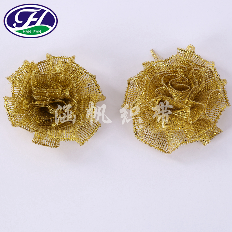 Gold handmade rose wedding flower decoration