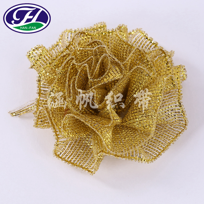 Gold handmade rose wedding flower decoration