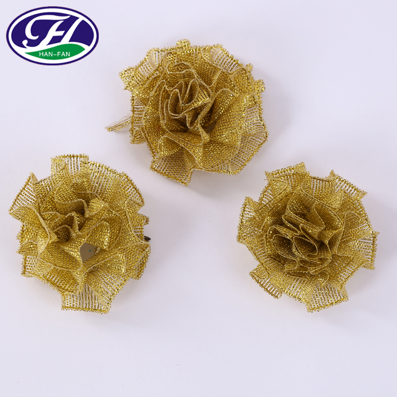 Gold handmade rose wedding flower decoration