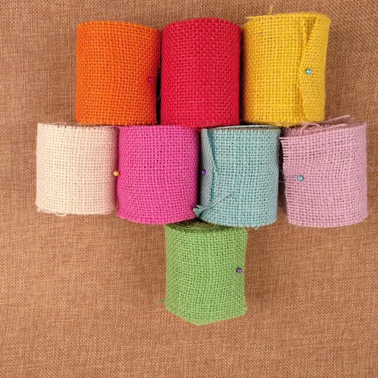 Colorful Real Burlap Roll Handmade DIY Gift Gift Box Wedding Flower Shop Christmas Product