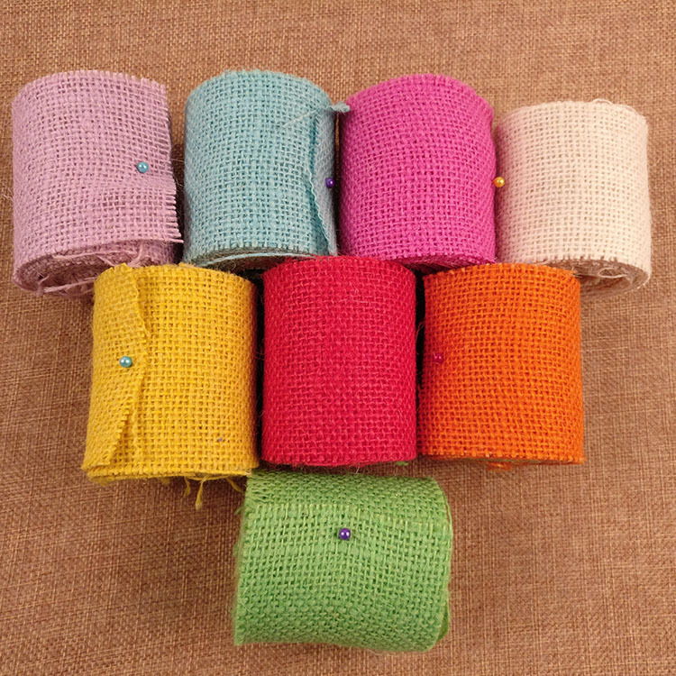 Colorful Real Burlap Roll Handmade DIY Gift Gift Box Wedding Flower Shop Christmas Product