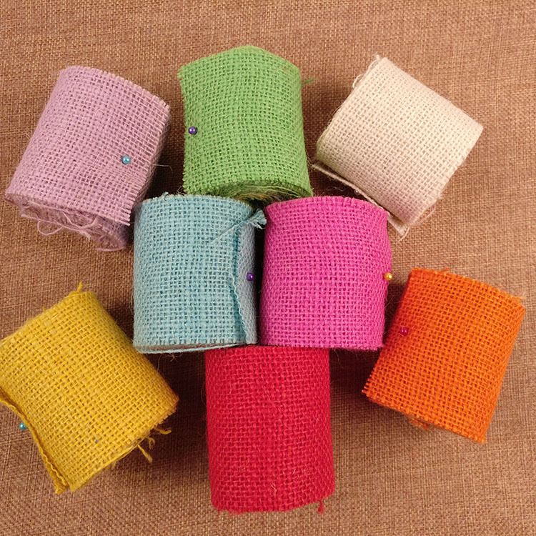 Colorful Real Burlap Roll Handmade DIY Gift Gift Box Wedding Flower Shop Christmas Product Colorful Real Burlap Roll Handmade DIY Gift Gift Box Wedding Flower Shop Christmas Product