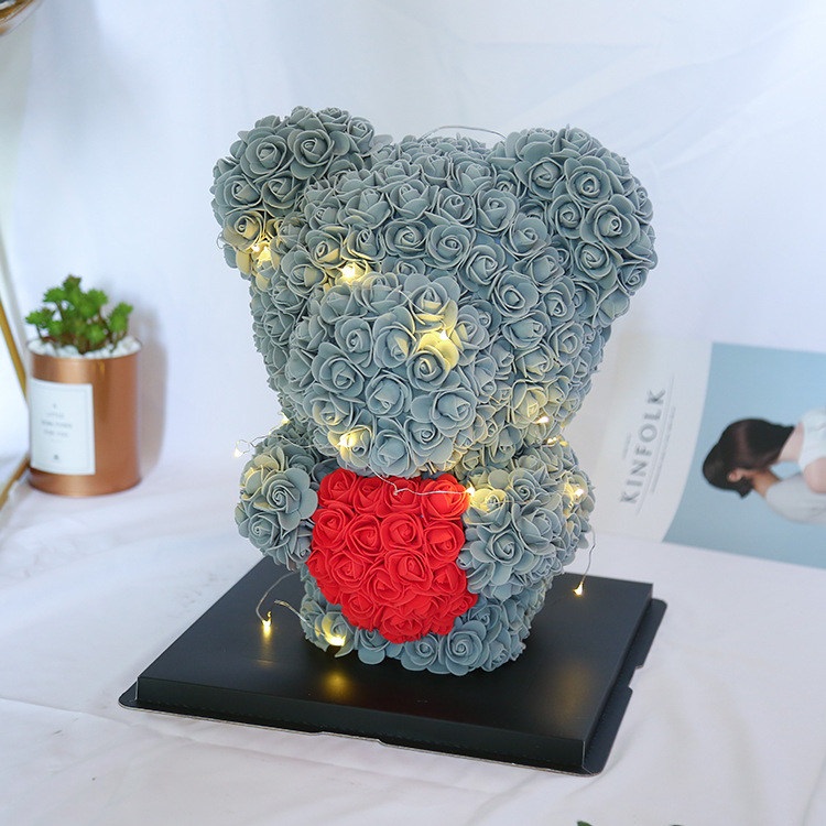 Rose bear heart-shaped cuddle bear wedding flower doll bear doll valentine's day Christmas gift Rose bear heart-shaped cuddle bear wedding flower doll bear doll valentine's day Christmas gift