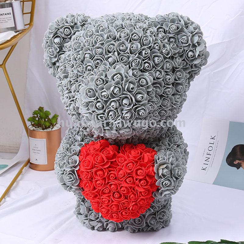 Rose bear heart-shaped cuddle bear wedding flower doll bear doll valentine&#039;s day Christmas gift