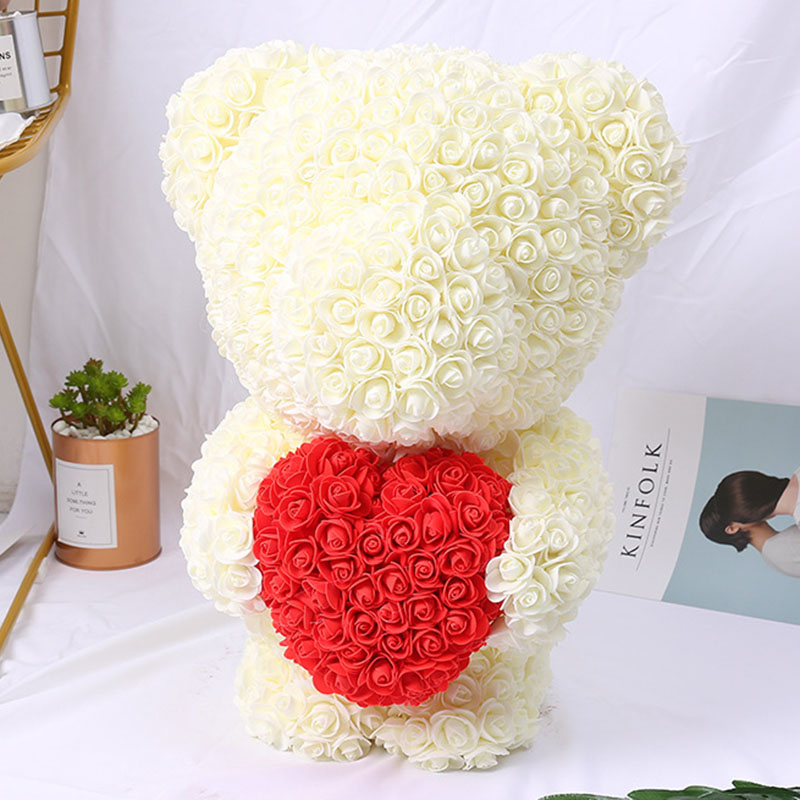 Rose bear heart-shaped cuddle bear wedding flower doll bear doll valentine's day Christmas gift Rose bear heart-shaped cuddle bear wedding flower doll bear doll valentine's day Christmas gift