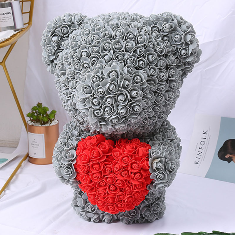 Rose bear heart-shaped cuddle bear wedding flower doll bear doll valentine's day Christmas gift Rose bear heart-shaped cuddle bear wedding flower doll bear doll valentine's day Christmas gift