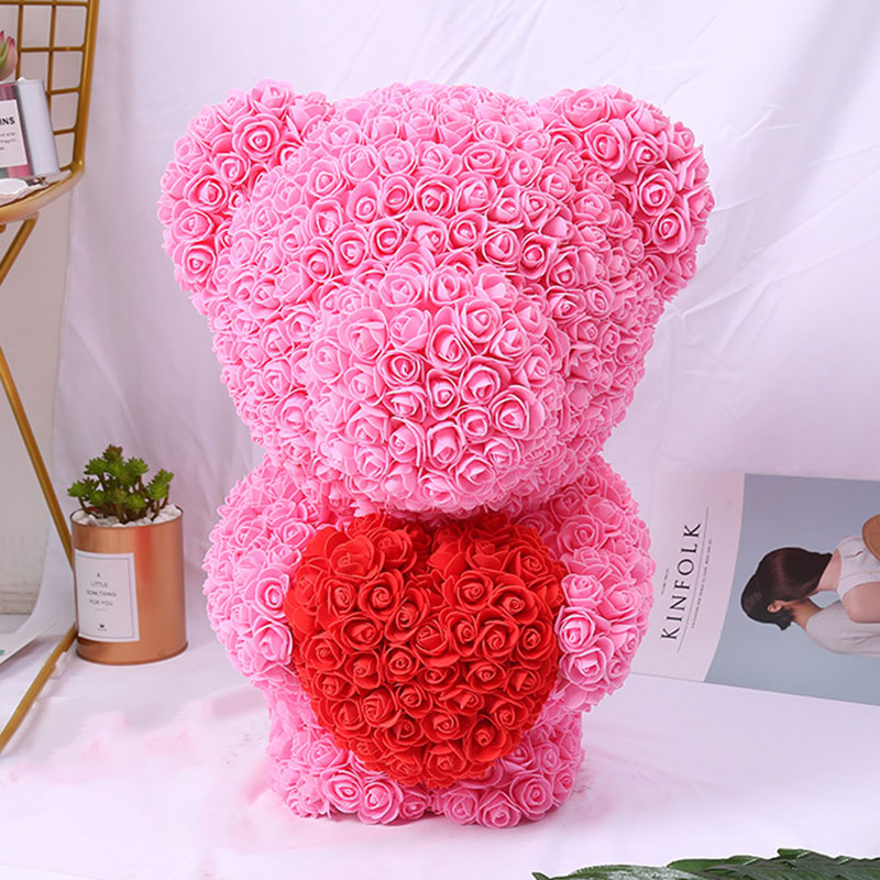 Rose bear heart-shaped cuddle bear wedding flower doll bear doll valentine's day Christmas gift Rose bear heart-shaped cuddle bear wedding flower doll bear doll valentine's day Christmas gift