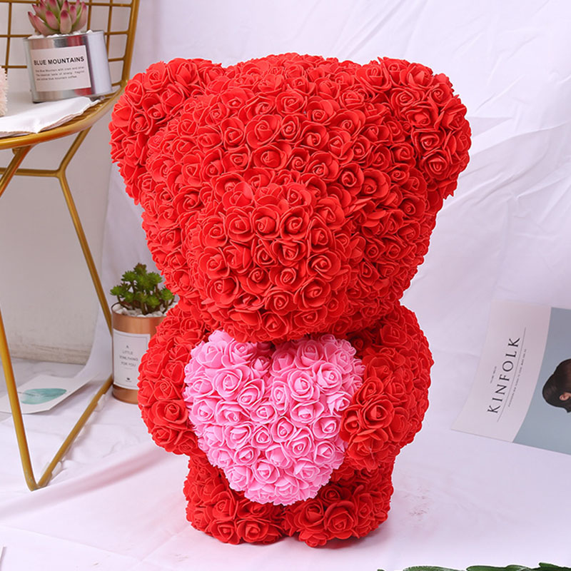 Rose bear heart-shaped cuddle bear wedding flower doll bear doll valentine's day Christmas gift Rose bear heart-shaped cuddle bear wedding flower doll bear doll valentine's day Christmas gift