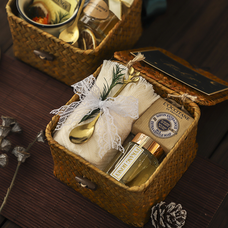 Mori Style Knitted Basket Gift Box Wedding Gift Bridesmaid Bridesmaid Practical Guest Return Gift Set Small Gift