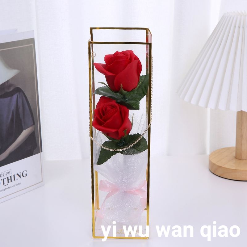 Qixi Teacher Christmas Valentine&#039;s Day Decoration Craft Simulation Soap Rose Cross-Border E-Commerce Wedding Gift Box