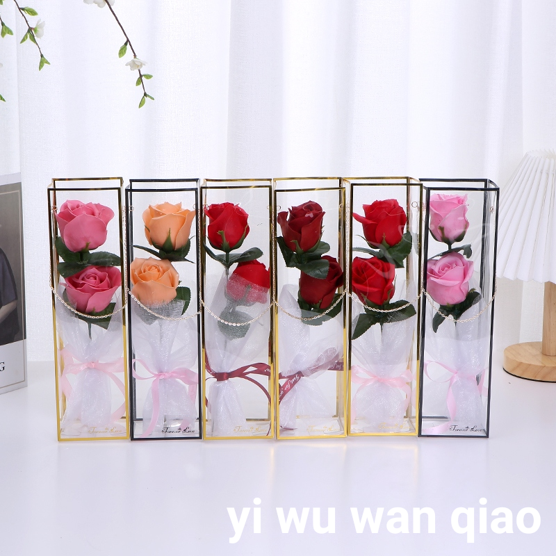 Qixi Teacher Christmas Valentine&#039;s Day Decoration Craft Simulation Soap Rose Cross-Border E-Commerce Wedding Gift Box