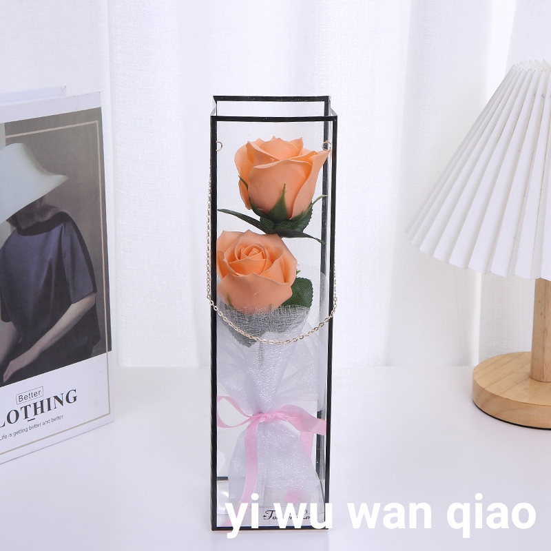 Qixi Teacher Christmas Valentine&#039;s Day Decoration Craft Simulation Soap Rose Cross-Border E-Commerce Wedding Gift Box
