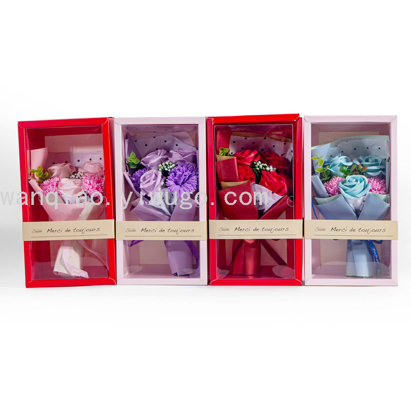 Decoration Valentine&#039;s Day Christmas Teacher&#039;s Day Artificial Rose Soap Flower Head Knot Wedding Gift Box Matching