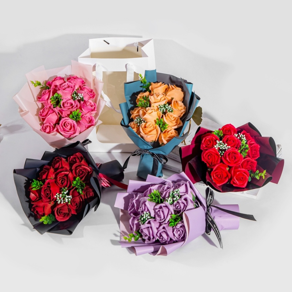 520 Valentines' Day Christmas Decoration Craft Wedding Gift Box Gift Soap Rose Soap Artificial Flower