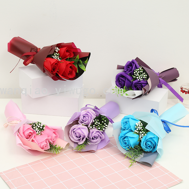 Decorative Craft Soap Soap Flower Wedding Gift Rose Flower Box Wedding Valentine&#039;s Day Handbag Led Light Hand Gift