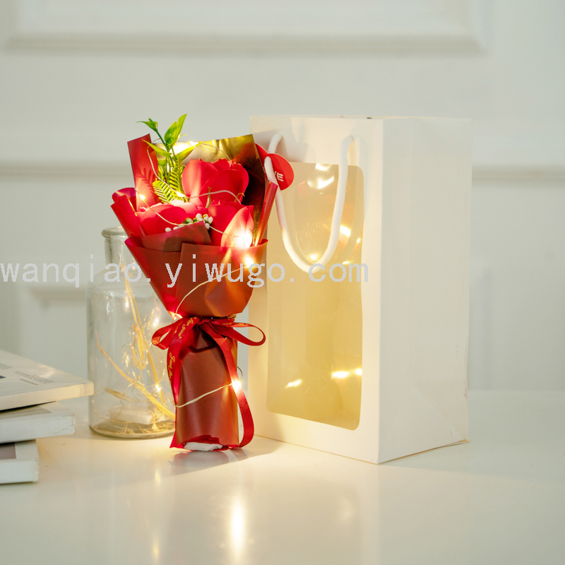 Decorative Craft Soap Soap Flower Wedding Gift Rose Flower Box Wedding Valentine's Day Handbag Led Light Hand Gift Decorative Craft Soap Soap Flower Wedding Gift Rose Flower Box Wedding Valentine's Day Handbag Led Light Hand Gift