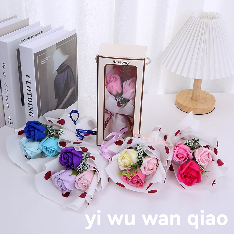 Christmas Valentine&#039;s Day Mother&#039;s Day Women&#039;s Day Simulation Bar Soap Rose Wedding Gift Box