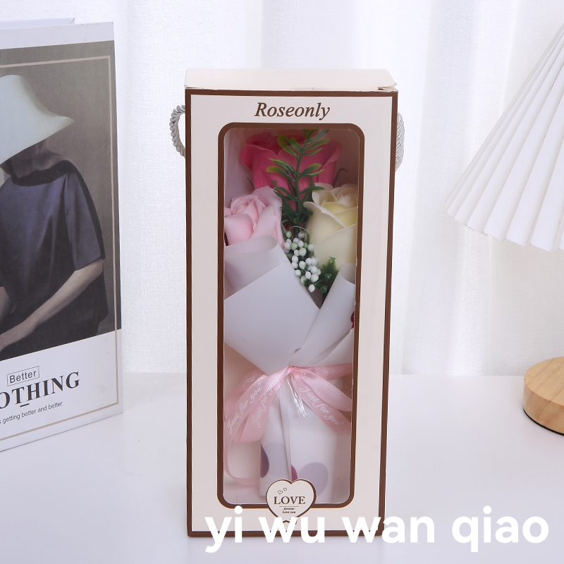 Christmas Valentine&#039;s Day Mother&#039;s Day Women&#039;s Day Simulation Bar Soap Rose Wedding Gift Box