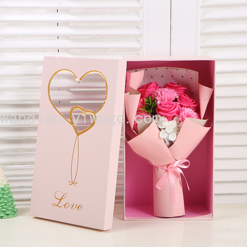 Rose Carnation Soap Soap Flower Rose Flower Box Wedding Gift Box Valentine&#039;s Day Christmas Decorative Craft Gift