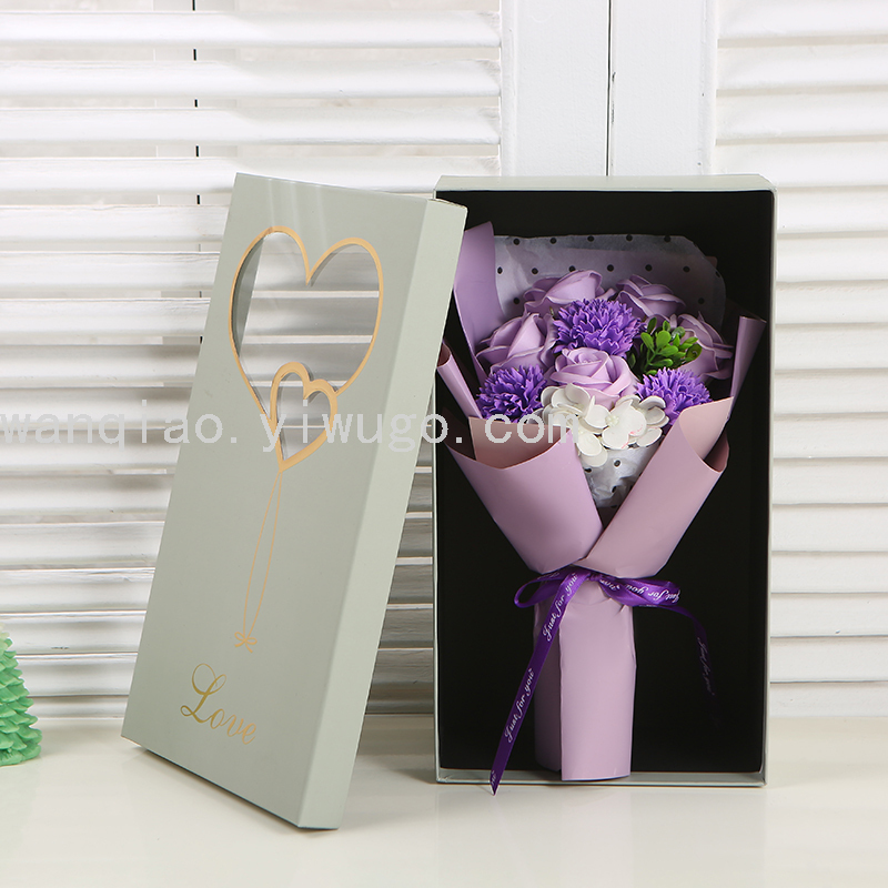 Rose Carnation Soap Soap Flower Rose Flower Box Wedding Gift Box Valentine's Day Christmas Decorative Craft Gift