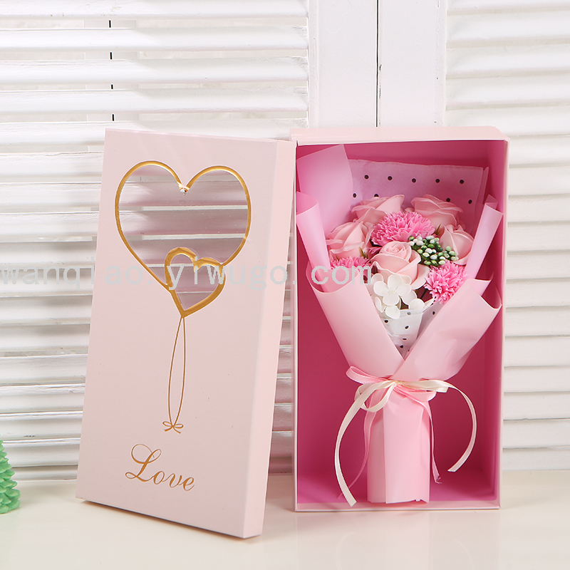 Rose Carnation Soap Soap Flower Rose Flower Box Wedding Gift Box Valentine's Day Christmas Decorative Craft Gift