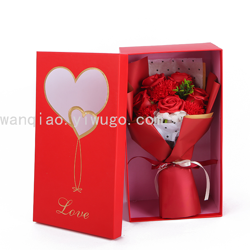 Rose Carnation Soap Soap Flower Rose Flower Box Wedding Gift Box Valentine's Day Christmas Decorative Craft Gift