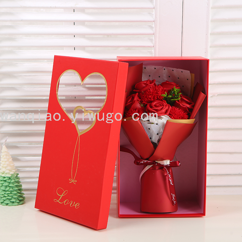 Rose Carnation Soap Soap Flower Rose Flower Box Wedding Gift Box Valentine's Day Christmas Decorative Craft Gift