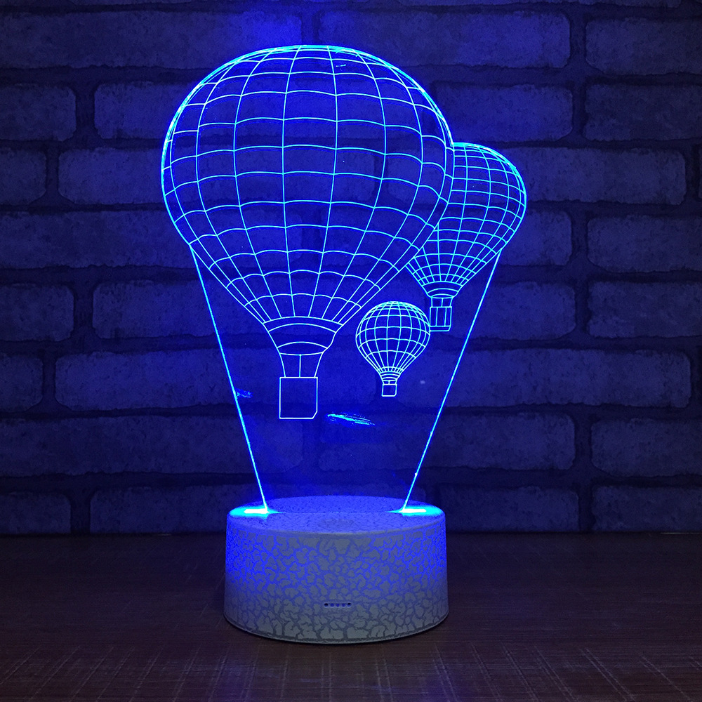 Factory new hot-air balloon 3D night light LED 3D bedside decorative lamp creative wedding gift 083. Factory new hot-air balloon 3D night light LED 3D bedside decorative lamp creative wedding gift 083.