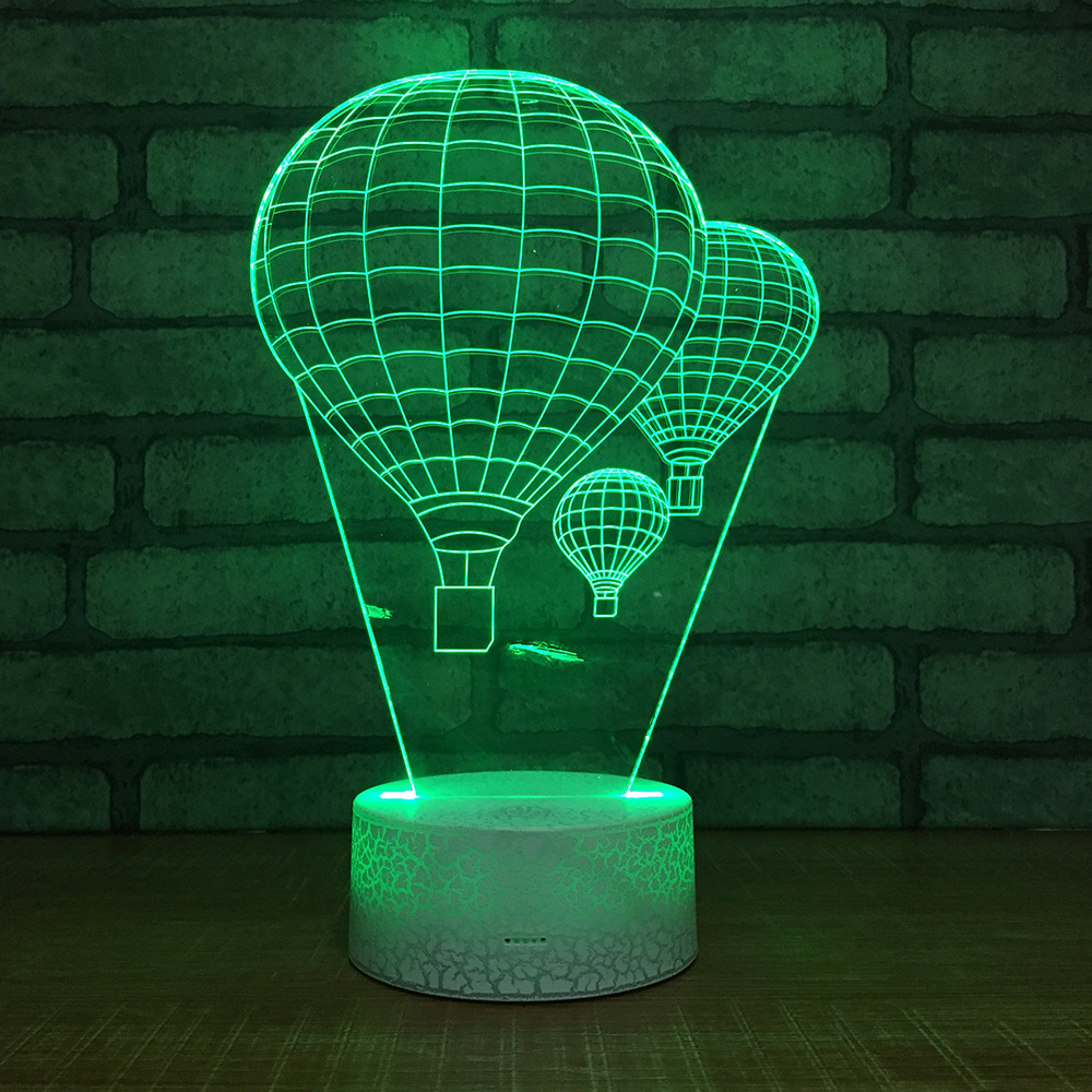 Factory new hot-air balloon 3D night light LED 3D bedside decorative lamp creative wedding gift 083. Factory new hot-air balloon 3D night light LED 3D bedside decorative lamp creative wedding gift 083.