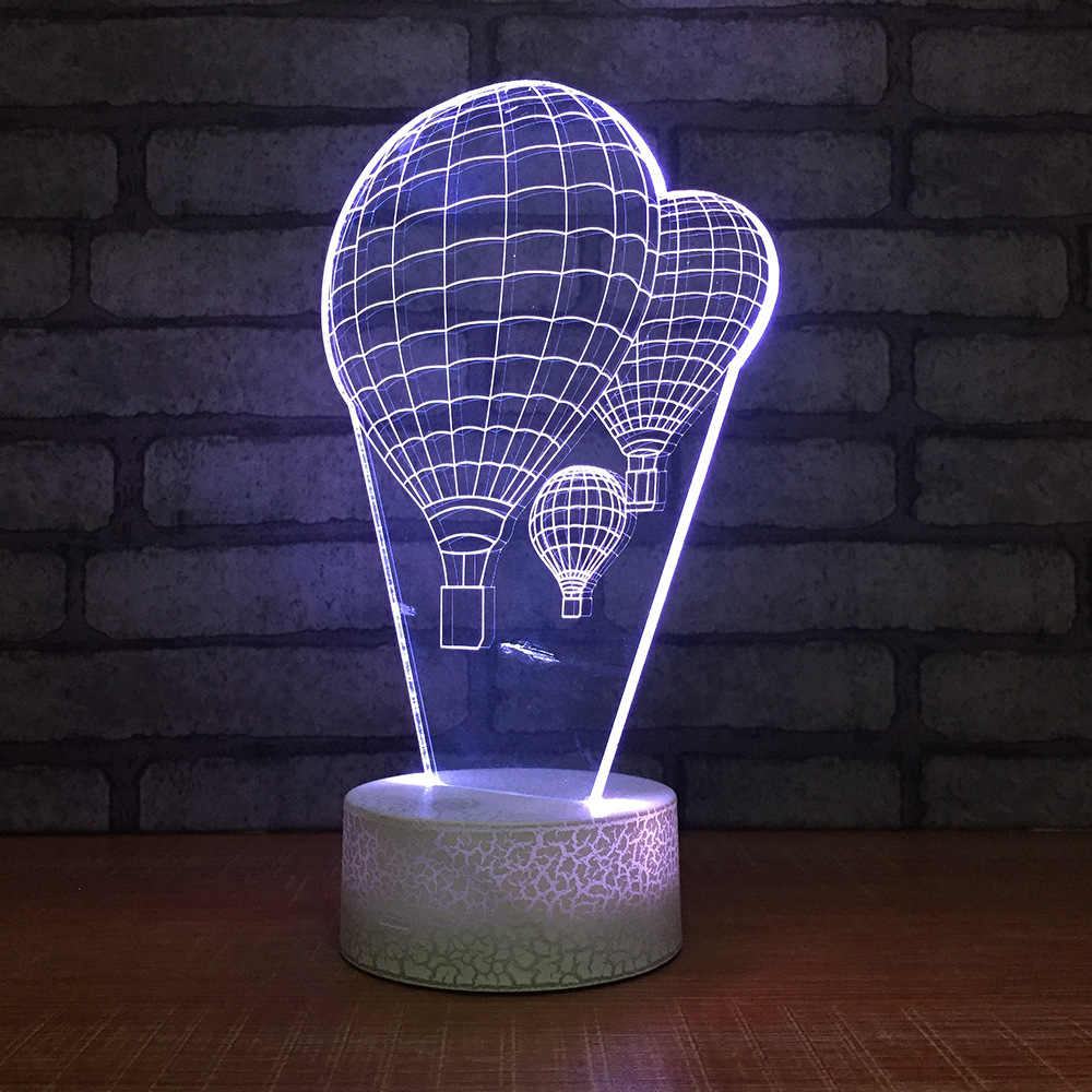 Factory new hot-air balloon 3D night light LED 3D bedside decorative lamp creative wedding gift 083. Factory new hot-air balloon 3D night light LED 3D bedside decorative lamp creative wedding gift 083.