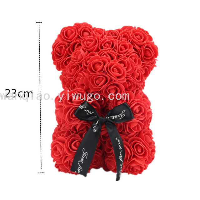 Simulation Foam Rose Bear PE Valentine&#039;s Day Unicorn Soap Flower 25cm Gift Rose Wedding Gift Box