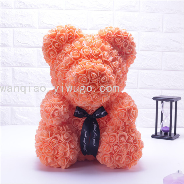 Simulation Foam Rose Bear PE Valentine's Day Unicorn Soap Flower 25cm Gift Rose Wedding Gift Box