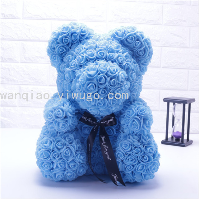 Simulation Foam Rose Bear PE Valentine's Day Unicorn Soap Flower 25cm Gift Rose Wedding Gift Box