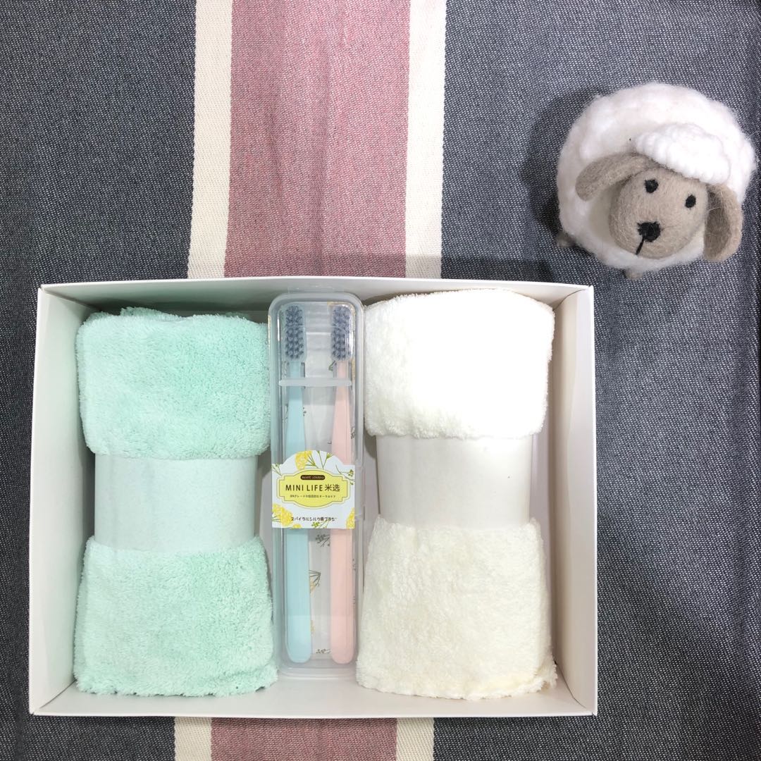 Fu tian-coral velvet absorbent towel gift box set of 4 sets of box return wedding gift gift with hand gift