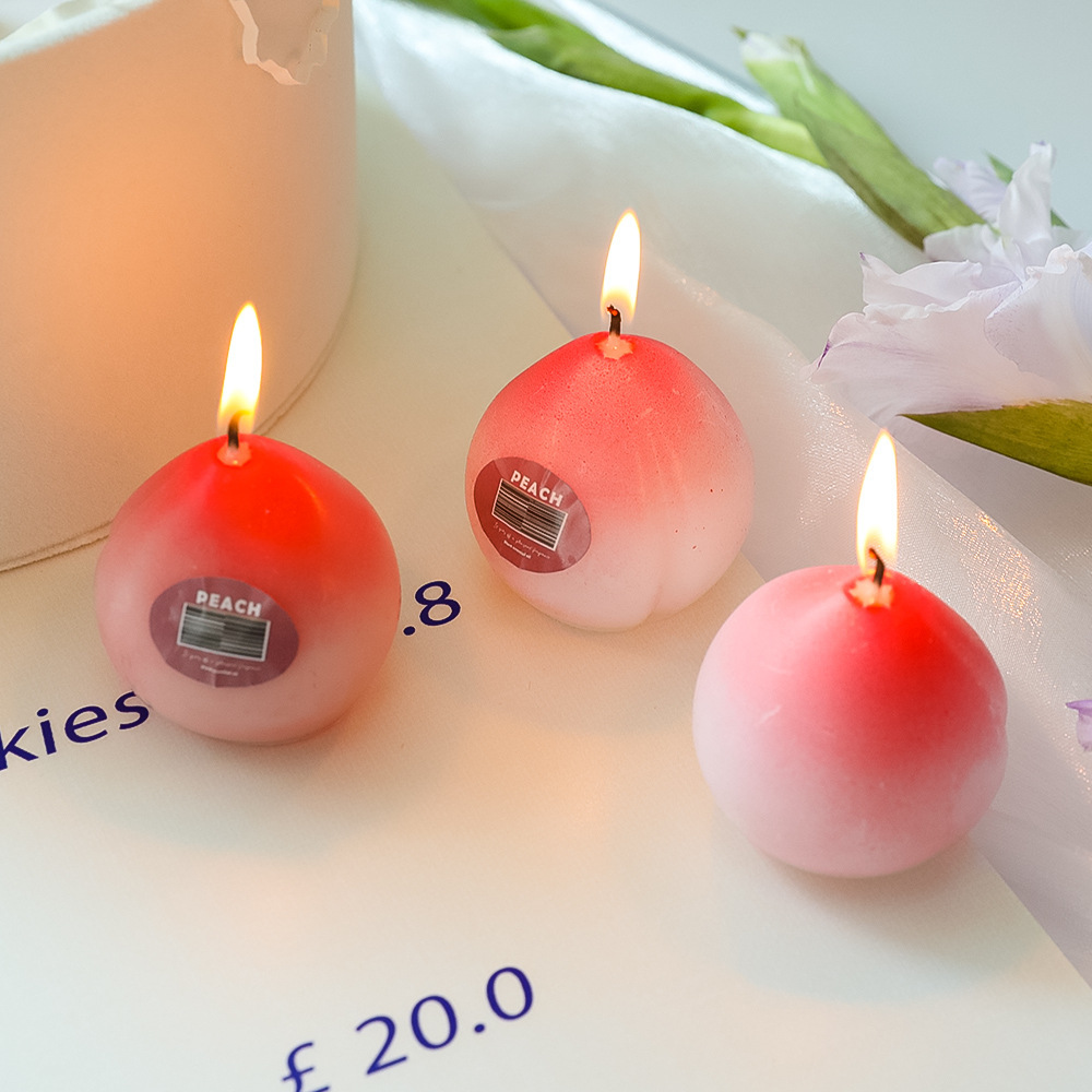   Wedding Gift Peach Aromatherapy Candle Cross-Border Handmade Fragrance Set Gift Box Fruit Candle Wedding candles