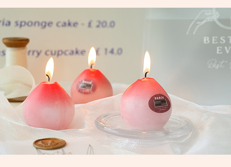   Wedding Gift Peach Aromatherapy Candle Cross-Border Handmade Fragrance Set Gift Box Fruit Candle Wedding candles