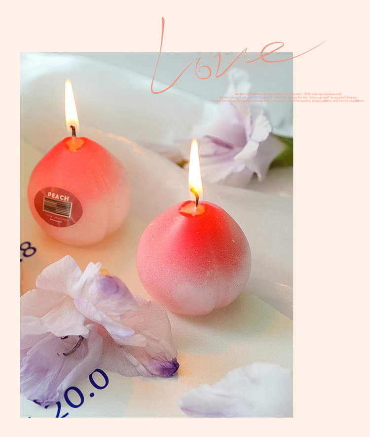   Wedding Gift Peach Aromatherapy Candle Cross-Border Handmade Fragrance Set Gift Box Fruit Candle Wedding candles