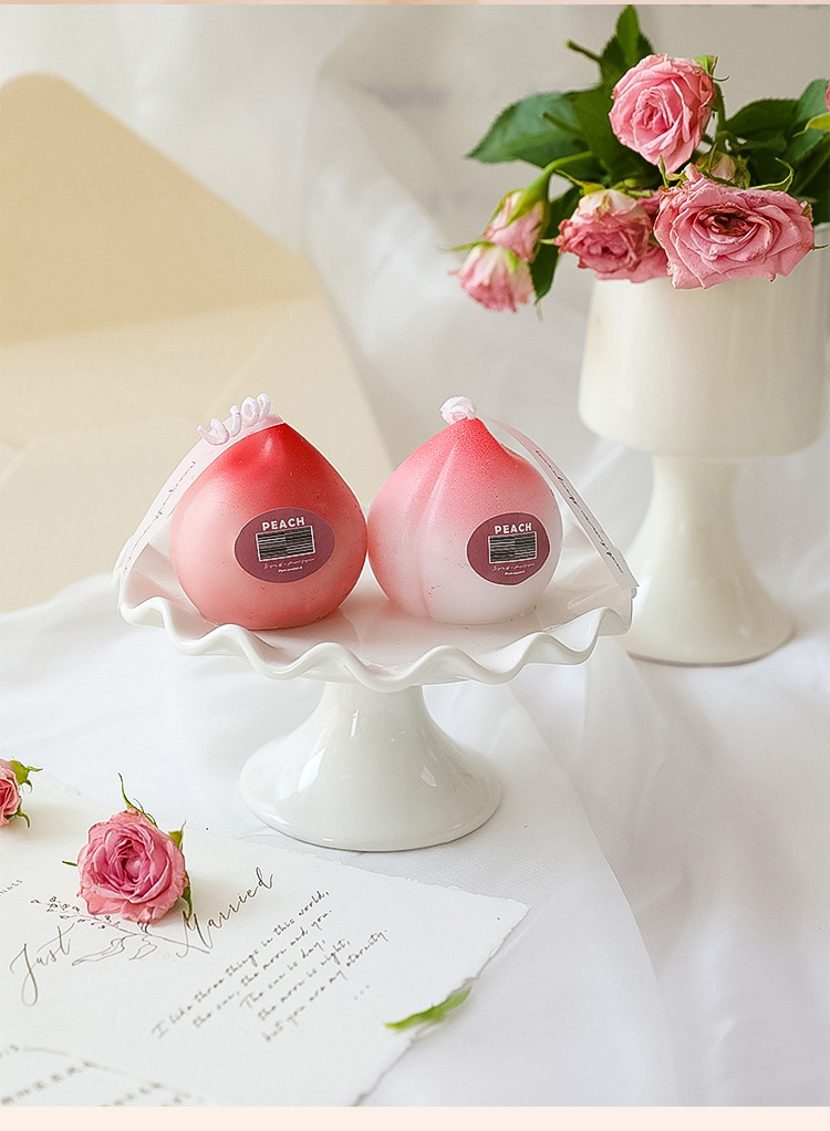   Wedding Gift Peach Aromatherapy Candle Cross-Border Handmade Fragrance Set Gift Box Fruit Candle Wedding candles