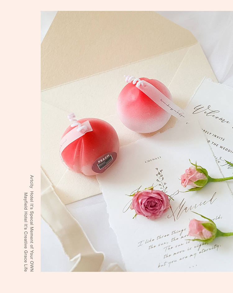   Wedding Gift Peach Aromatherapy Candle Cross-Border Handmade Fragrance Set Gift Box Fruit Candle Wedding candles