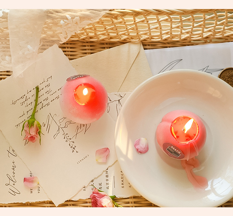   Wedding Gift Peach Aromatherapy Candle Cross-Border Handmade Fragrance Set Gift Box Fruit Candle Wedding candles