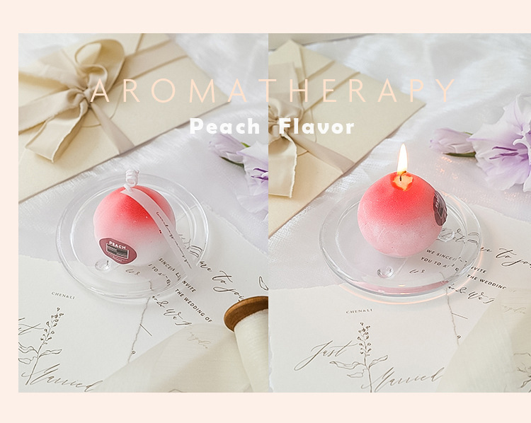   Wedding Gift Peach Aromatherapy Candle Cross-Border Handmade Fragrance Set Gift Box Fruit Candle Wedding candles